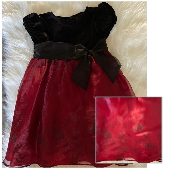 RARE Two Little Girls Velvet Dress - Picture 2 of 4
